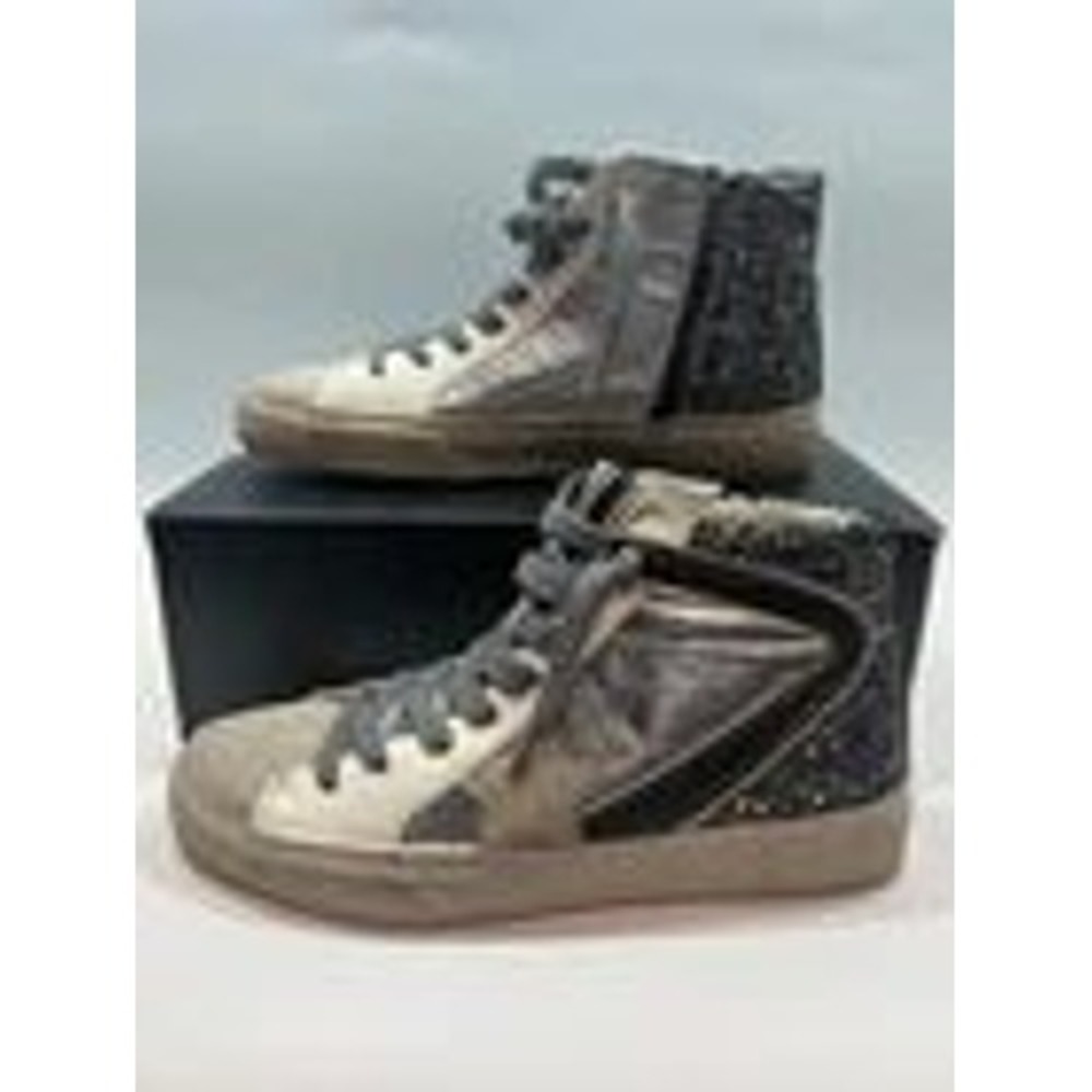 ShuShop Passion Women's Hi-Top Sneaker Glitter/Black Side Zip Size 7